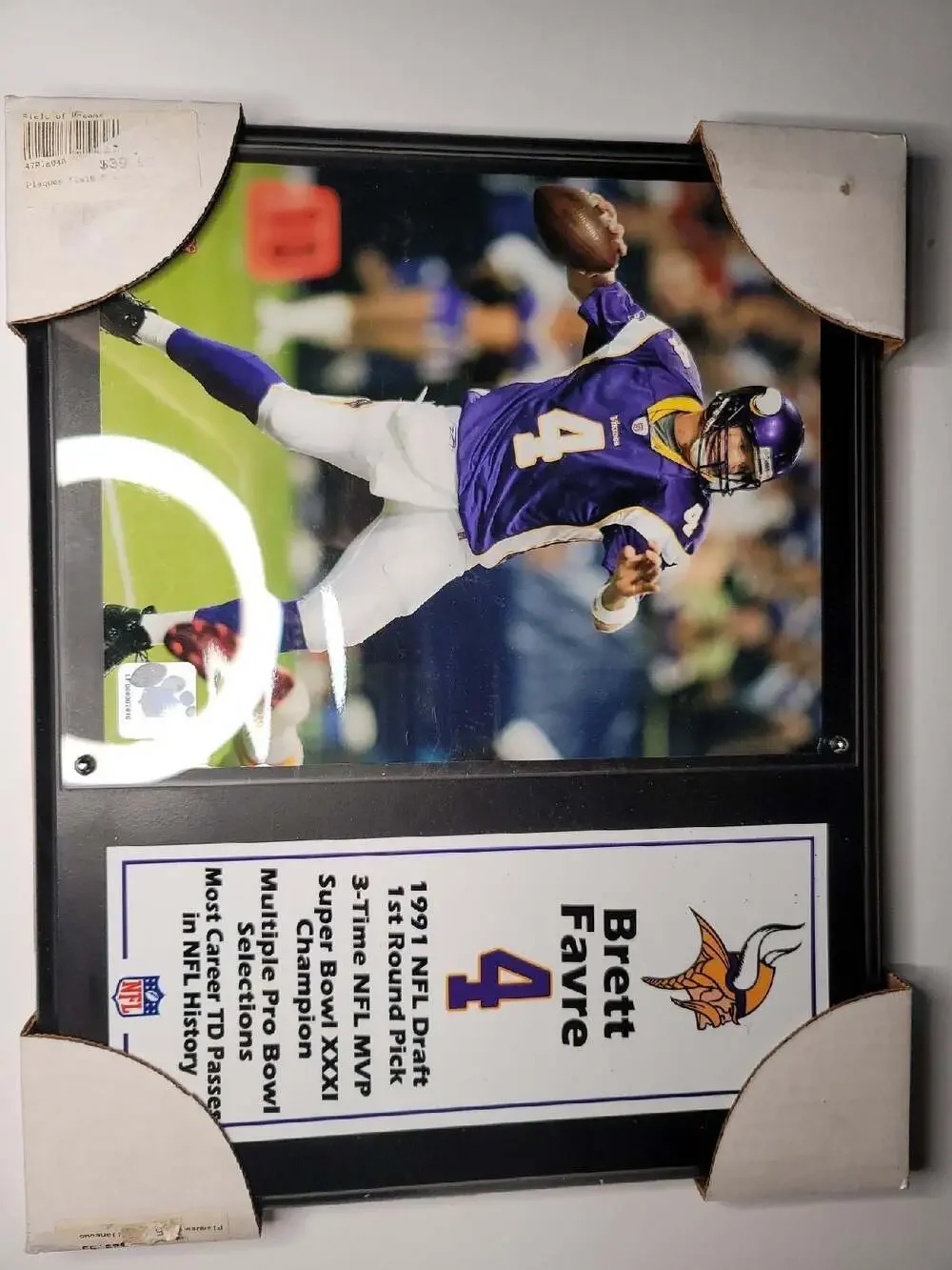 Brett Favre Commemorative Plaque